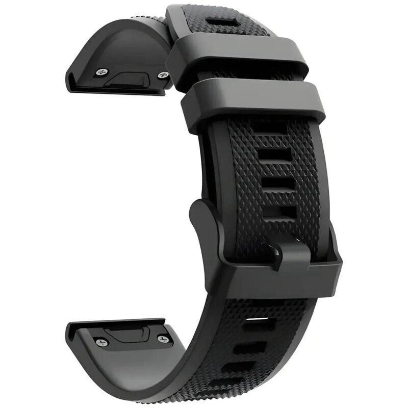 Pasek BIZON Strap Watch Silicone Plus do Garmin QuickFit (szerokość paska 26 mm) Czarny
