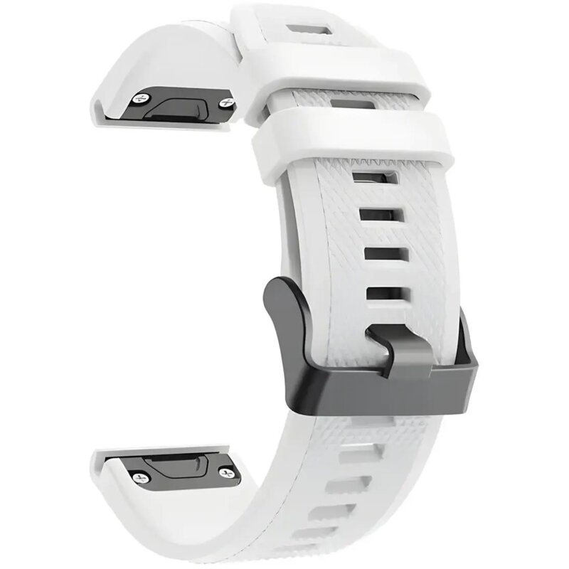 Pasek BIZON Strap Watch Silicone Plus do Garmin QuickFit (szerokość paska 26 mm) Biały