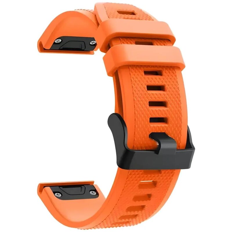 Pasek BIZON Strap Watch Silicone Plus do Garmin QuickFit (szerokość paska 26 mm) Pomarańczowy