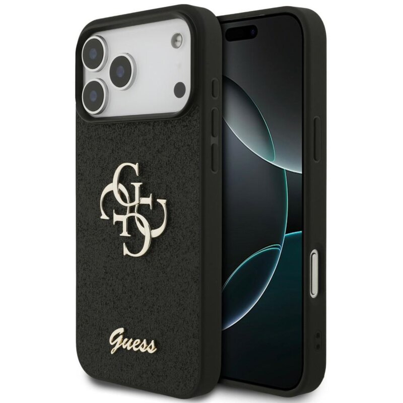 Etui GUESS Fixed Glitter Big 4G do Apple iPhone 17 Pro Max/18 Pro Max Czarny