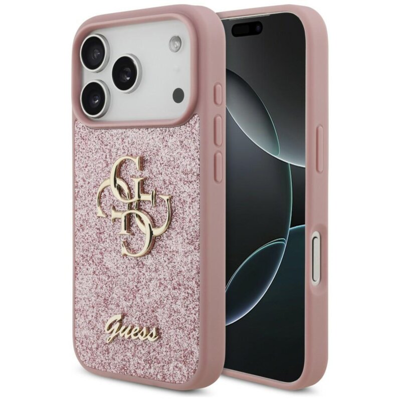 Etui GUESS Fixed Glitter Big 4G do Apple iPhone 17 Pro/18 Pro Różowy