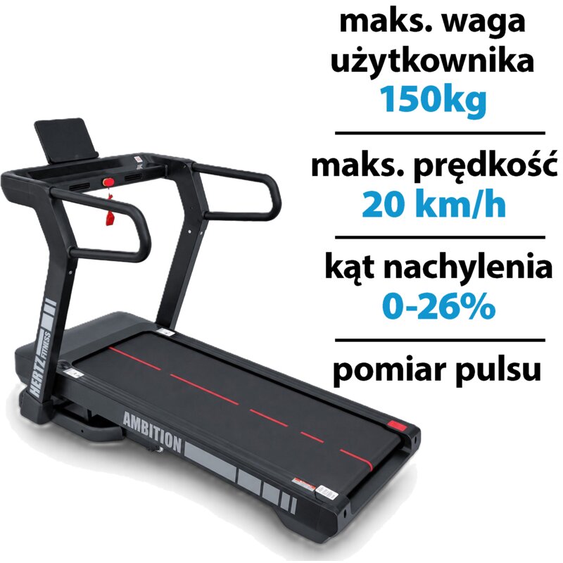 Bieżnia elektryczna HERTZ FITNESS Ambition 2942W 20km/h