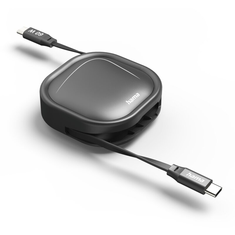 Kabel USB-C - USB-C HAMA zwijany 60W 1 m Czarny
