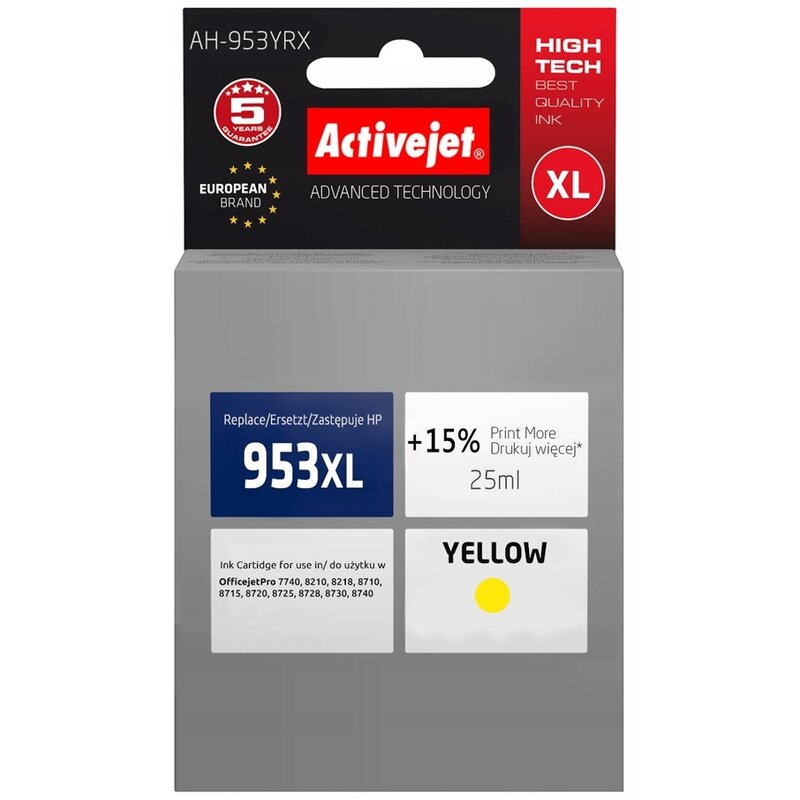 ActiveJet AH-953YRX (zamiennik 953XL) Żółty 25 ml