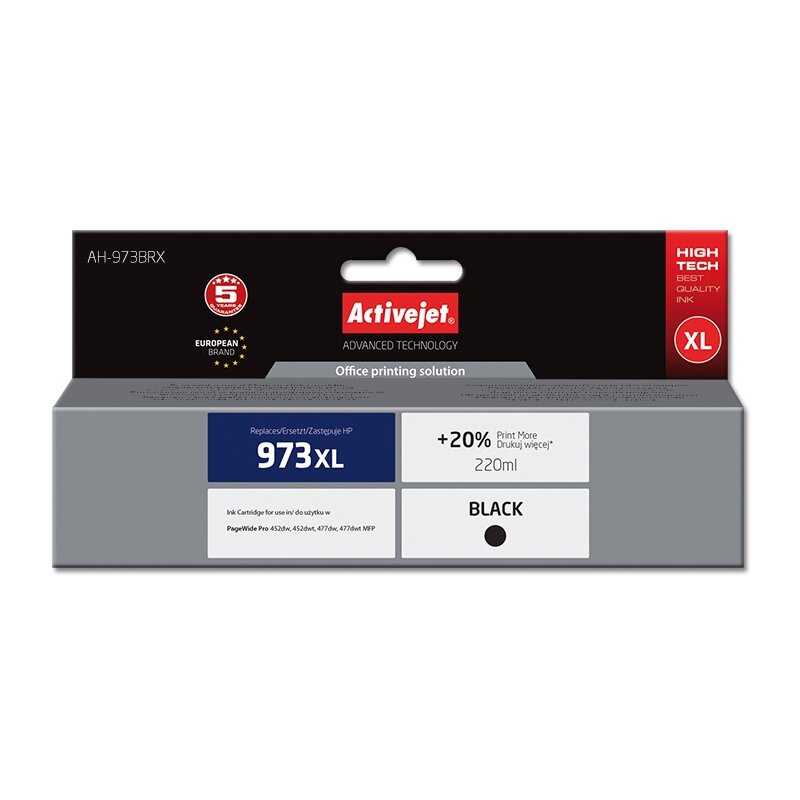 Tusz ACTIVEJET do HP 973 XL L0S07AE Czarny 220 ml AH-973BRX