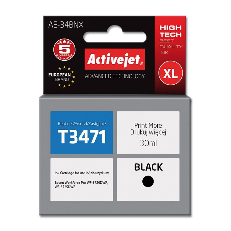 ActiveJet AE-34BNX (zamiennik 34XL T3471) Czarny 30 ml