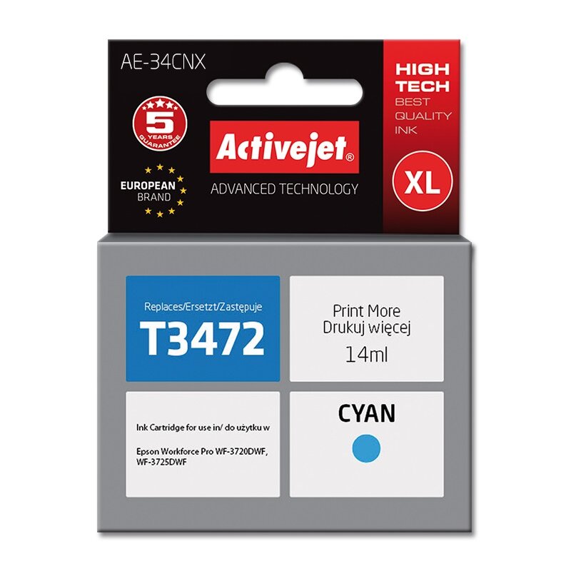 ActiveJet AE-34CNX (zamiennik 34XL T3472) Błękitny 14 ml