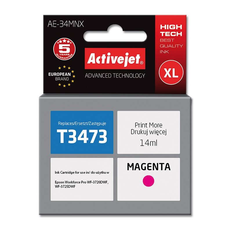 ActiveJet AE-34MNX (zamiennik 34XL T3473) Purpurowy 14 ml