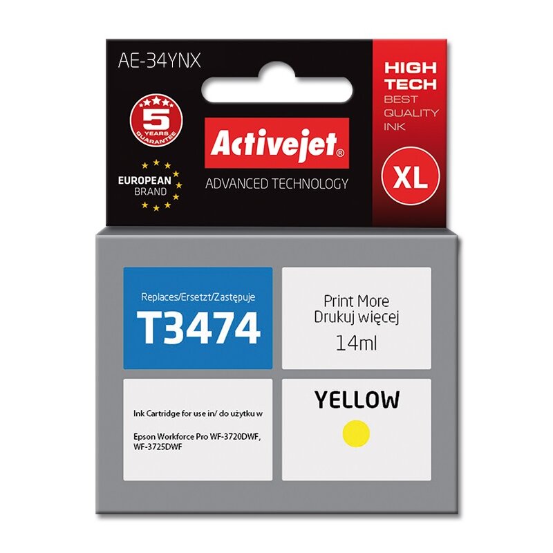 ActiveJet AE-34YNX (zamiennik 34XL T3474) Żółty 14 ml
