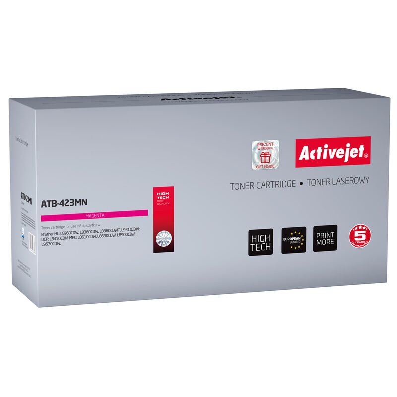 Activejet ATB-423MN Toner do drukarki Brother, Zamiennik Brother TN-423M; Supreme; 4000 stron; purpurowy.