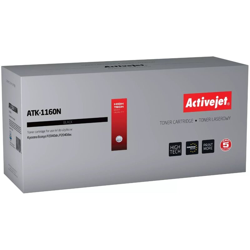 Activejet ATK-1160N Toner do drukarki Kyocera, Zamiennik Kyocera TK-1160; Supreme; 7200 stron; czarny.