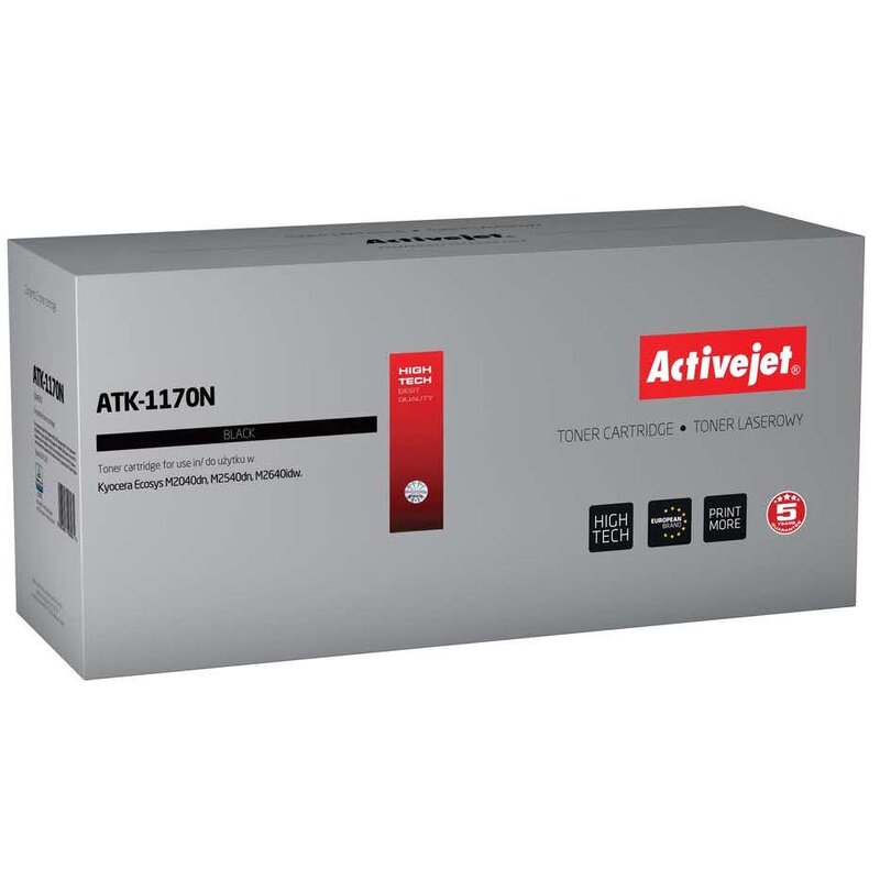 Activejet ATK-1170N Toner do drukarki Kyocera, Zamiennik Kyocera TK-1170;  Supreme;  7200 stron;  czarny.