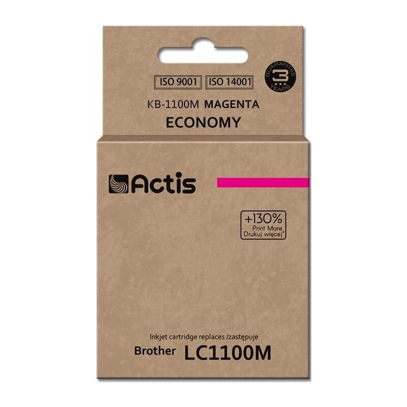 Actis KB-1100M Tusz do drukarki Brother, Zamiennik Brother LC1100M/980M;  Standard;  19 ml;  purpurowy.