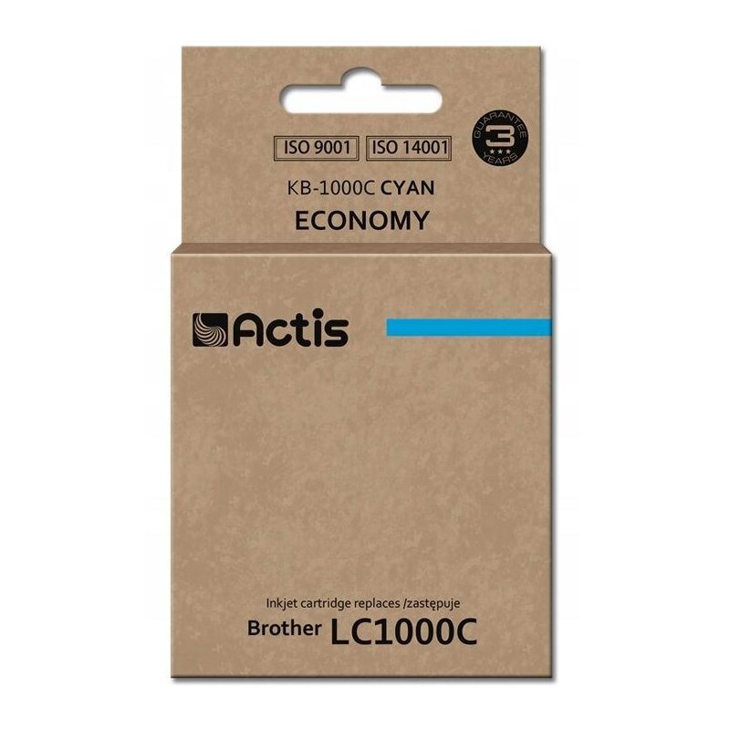 Actis KB-1000C Tusz do drukarki Brother, Zamiennik Brother LC1000C/LC970C;  Standard;  36 ml;  błękitny.