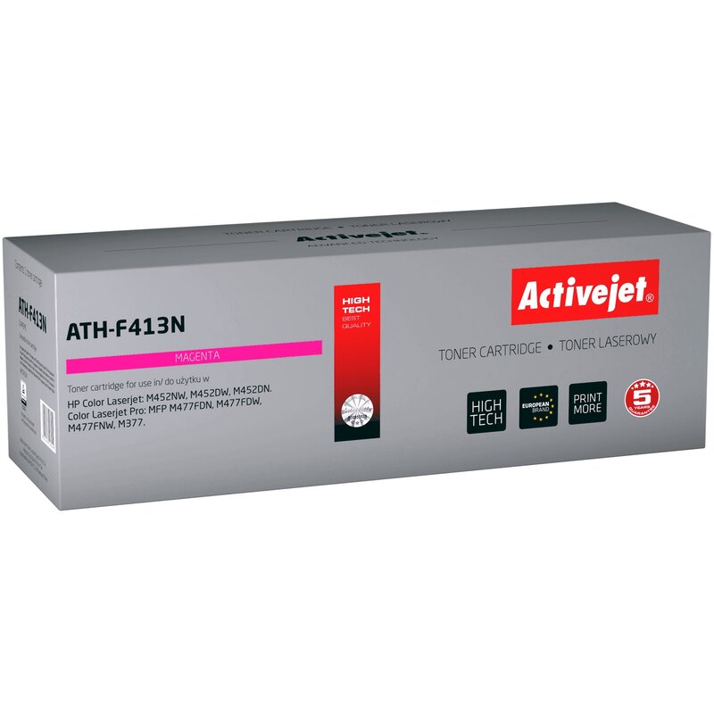 Activejet ATH-F413N Toner do drukarki HP, Zamiennik HP 410A CF413A; Canon CRG 046 M 1248C002; Supreme; 2300 stron; purpurowy.