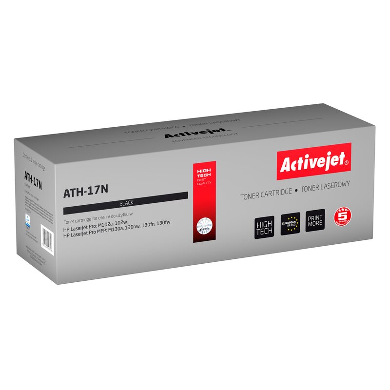 Activejet ATH-17N Toner do drukarki HP, Zamiennik HP 17A CF217A;  Supreme;  1600 stron;  czarny.