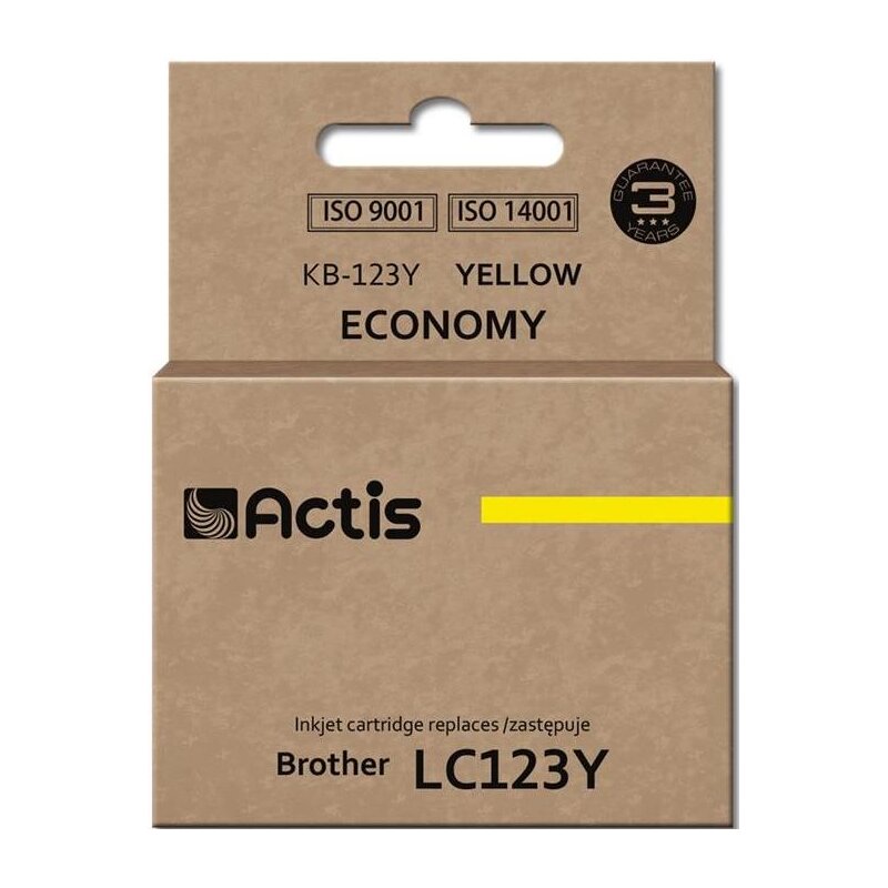 Tusz ACTIS do Brother LC-123Y / LC-121Y Żółty 10 ml KB-123Y