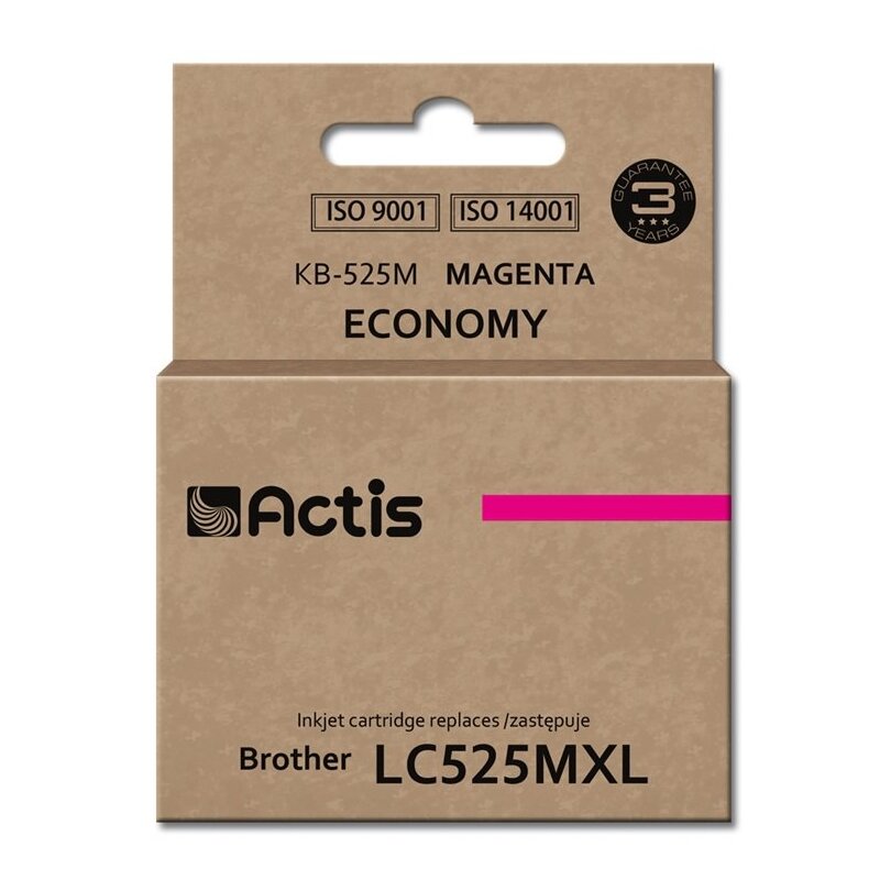 Actis KB-525M Tusz do drukarki Brother, Zamiennik Brother LC525M; Standard; 15 ml; purpurowy.