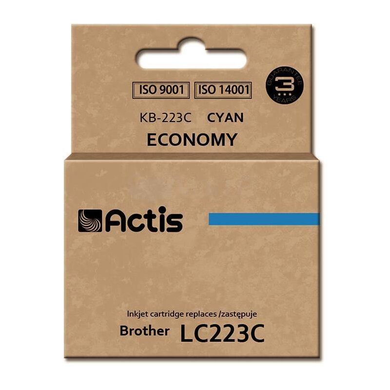 Actis KB-223C Tusz do drukarki Brother, Zamiennik Brother LC223C; Standard; 10 ml; błękitny.