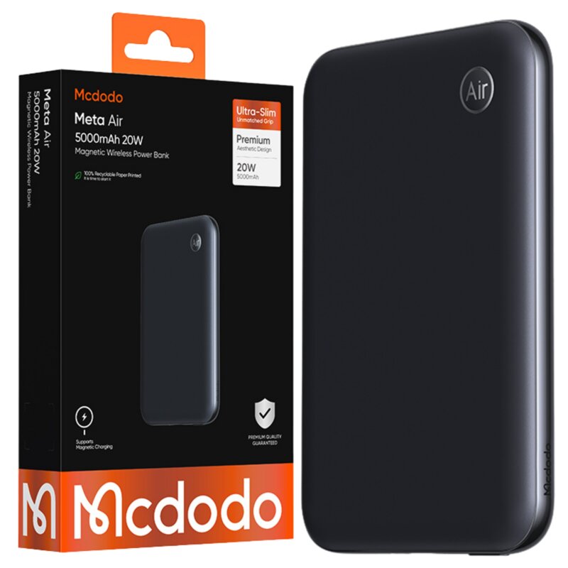 Mcdodo Powerbank Magsafe 5000Mah Do Telefonu Szybkie Ładowanie Czarny USB-C