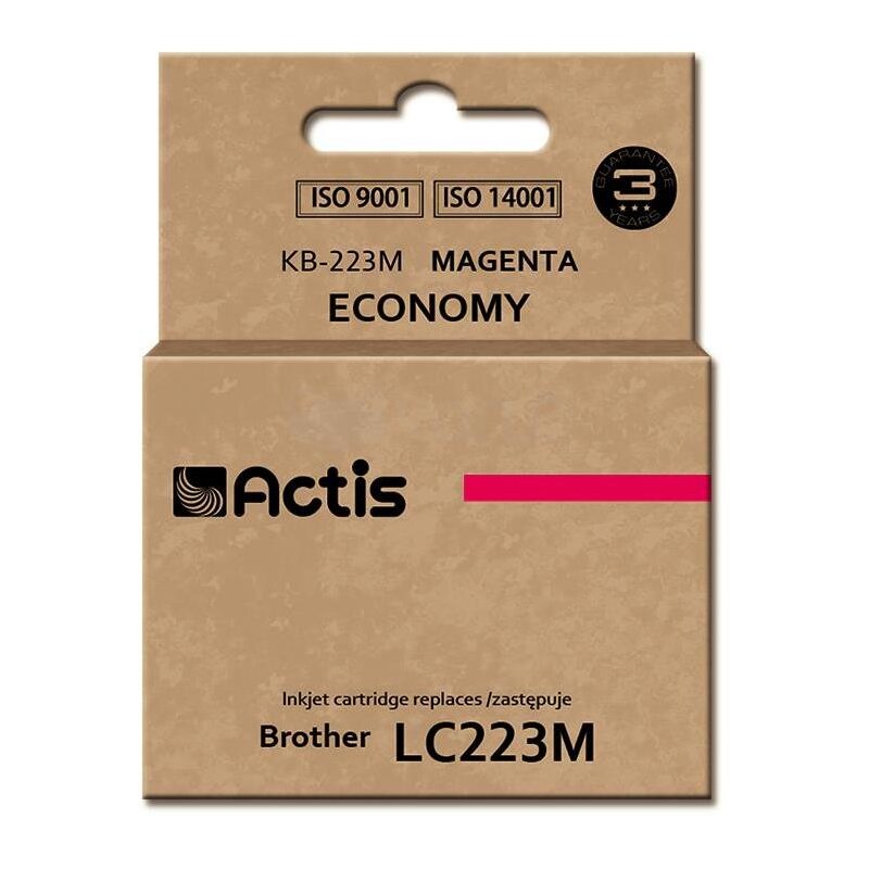 Actis KB-223M Tusz do drukarki Brother, Zamiennik Brother LC223M;  Standard;  10 ml;  purpurowy.