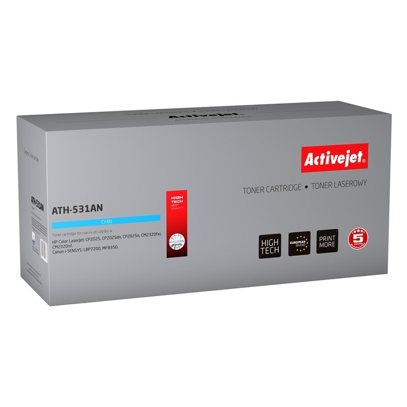 Actis TH-531A Toner do drukarek HP, Canon, Zamiennik HP 304A CC531A, Canon CRG-718C;  Standard;  3000 stron;  błękitny.