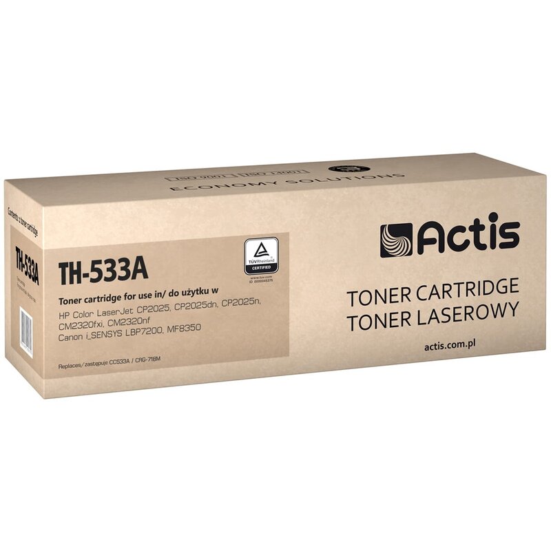 Actis TH-533A Toner do drukarek HP, Canon, Zamiennik HP 304A CC533A, Canon CRG-718M;  Standard;  3000 stron;  purpurowy.