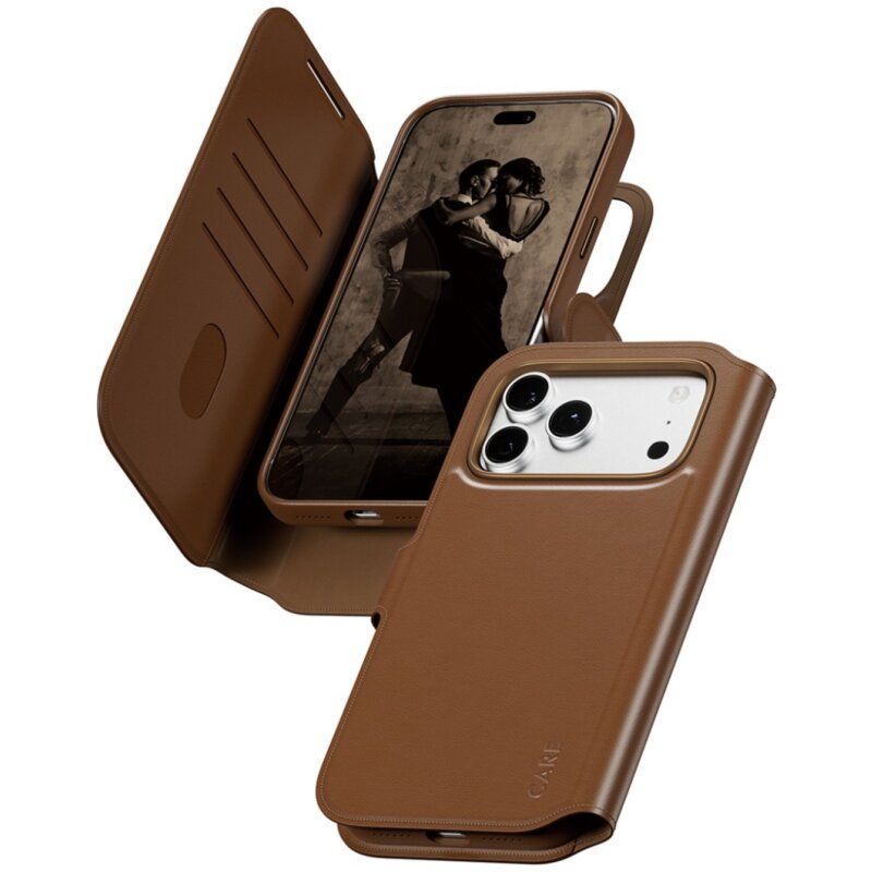 Etui PANZERGLASS Care Tango 2w1 Wallet MagSafe do Apple iPhone 17 Pro Max/18 Pro Max Brązowy