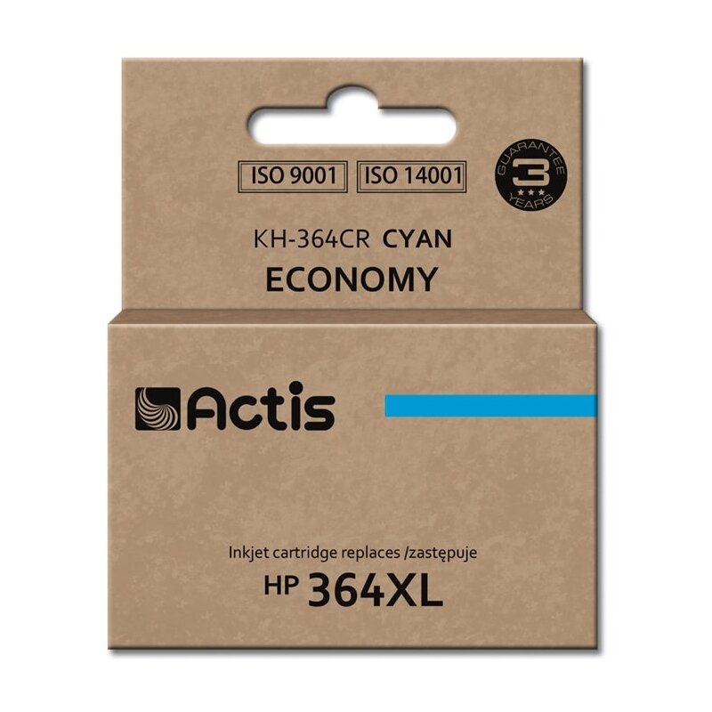 Actis KH-364CR Tusz do drukarki HP, Zamiennik HP 364XL CB323EE;  Standard;  12 ml;  błękitny.