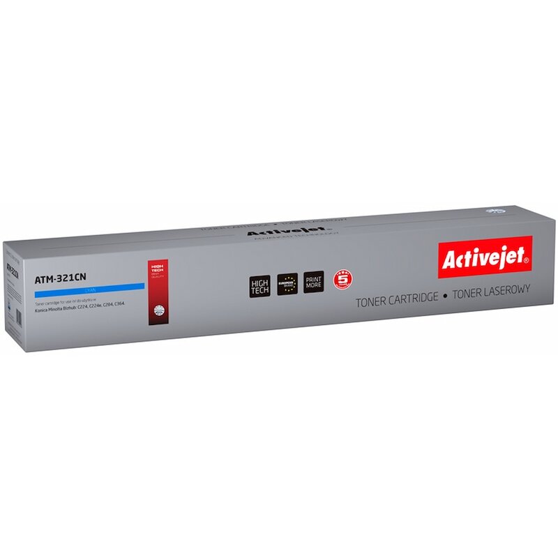 Activejet ATM-321CN Toner o drukarki Konica Minolta, Zamiennik Konica Minolta TN321C; Supreme; 25000 stron; błękitny.