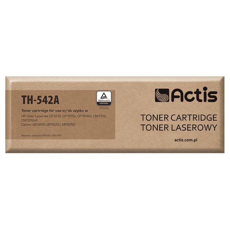 Actis TH-542A Toner do drukarek HP, Canon, Zamiennik HP 125A CB542A, Canon CRG-716Y;  Standard;  1500 stron;  żółty.