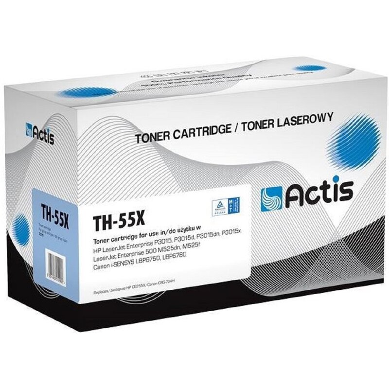 Actis TH-55X Toner do drukarek HP, Canon, Zamiennik HP 55X CE255X, Canon CRG-724H; Standard; 12500 stron; czarny.