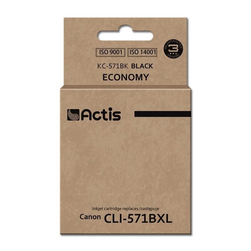 Actis KC-571BK Tusz do drukarki Canon, Zamiennik Canon CLI-571BK; Standard; 12 ml; czarny.