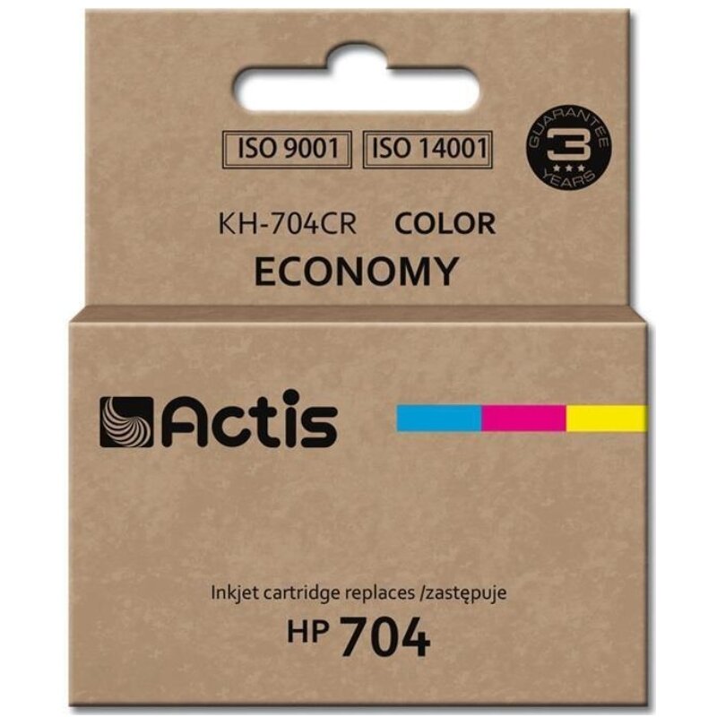 Actis KH-704CR Tusz do drukarki HP, Zamiennik HP 704 CN693AE;  Standard;  9 ml;  kolor.