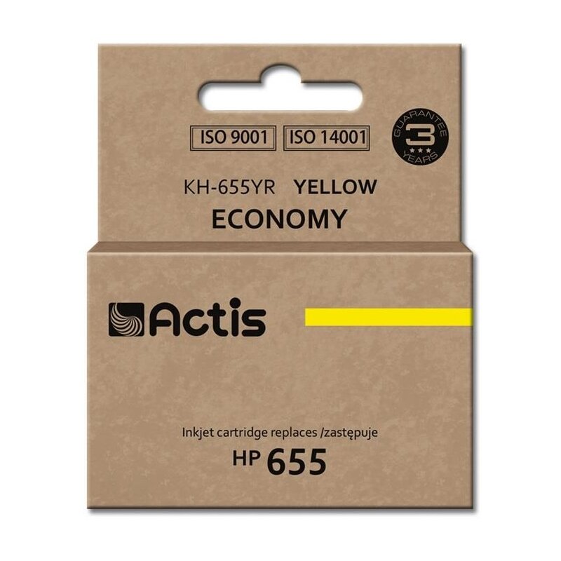 Actis KH-655YR Tusz do drukarki HP, Zamiennik HP 655 CZ112AE; Standard; 12 ml; żółty.