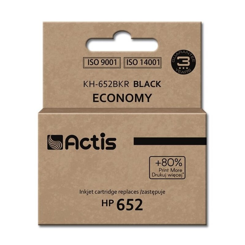 Actis KH-652BKR Tusz do drukarki HP, Zamiennik HP 652 F6V25AE; Standard; 15 ml; 650 stron, czarny.