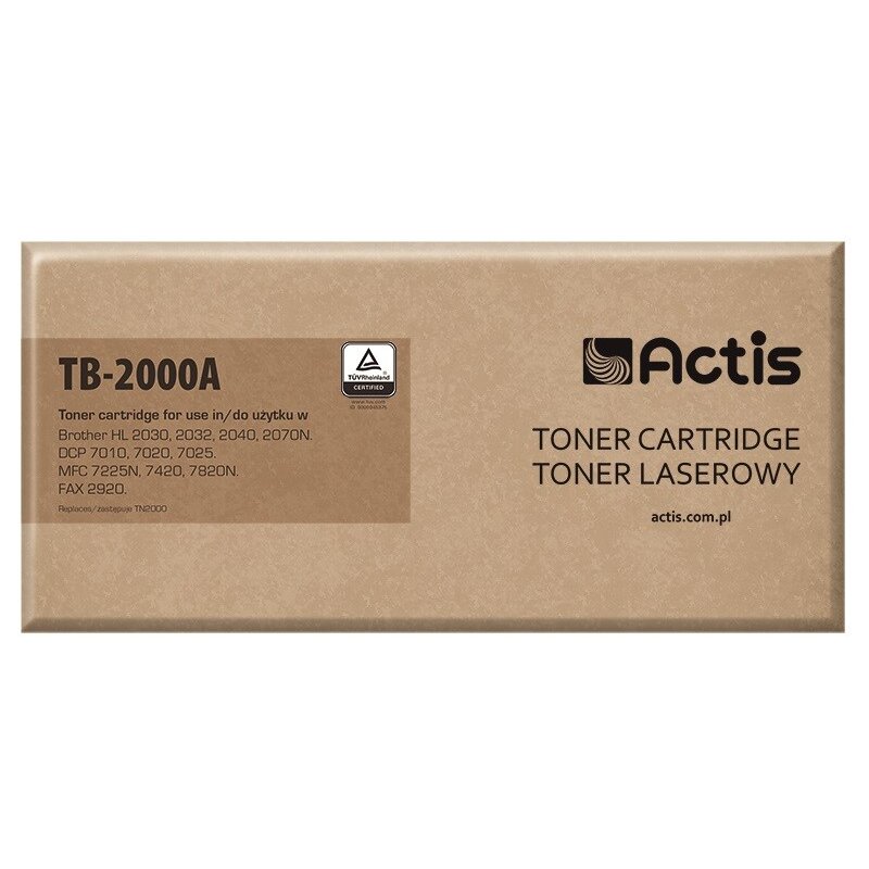 Actis TB-2000A Toner do drukarki Brother, Zamiennik Brother TN-2000/TN-2005; Standard; 2500 stron; czarny.
