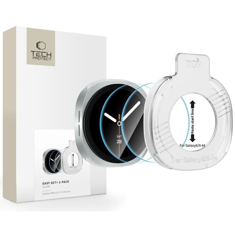 Szkło hartowane TECH-PROTECT Easy Set+ do Samsung Galaxy Watch 8/9 (44 mm) (2szt.)