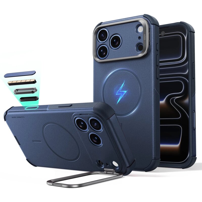 ESR Cyber Tough Kickstand Magsafe do iPhone 18 Pro Max / 17 Pro Max Niebieski
