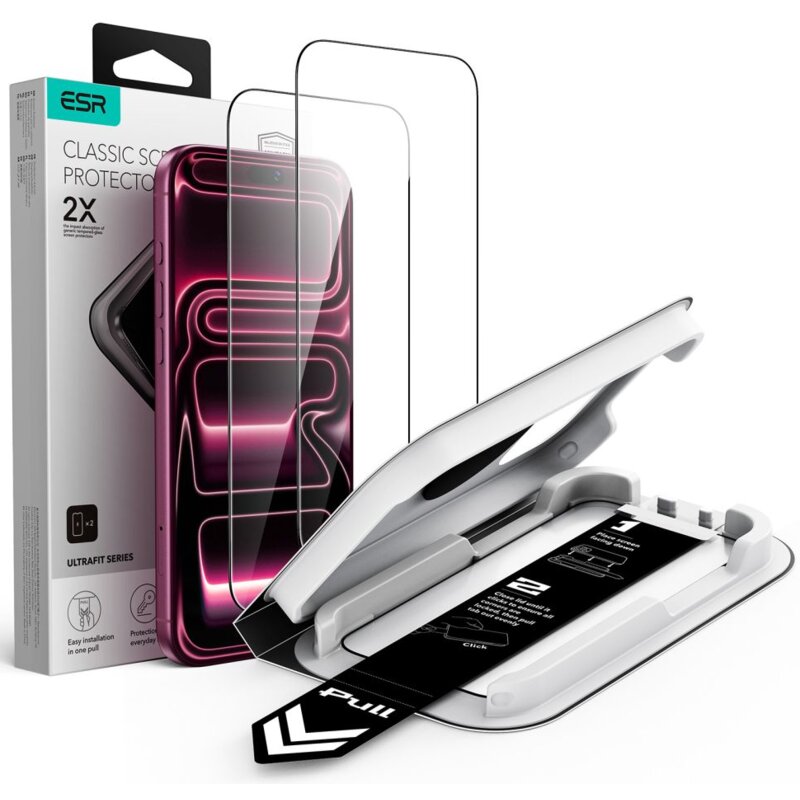 ESR Szkło Hartowane Ultrafit Classic Tempered Glass 2-Pack Do Ip