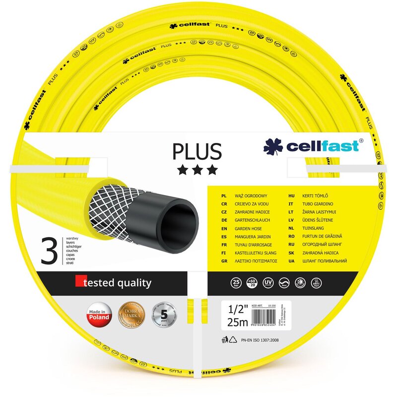 Wąż ogrodowy CELLFAST Plus 1/2" 25 m 10-200