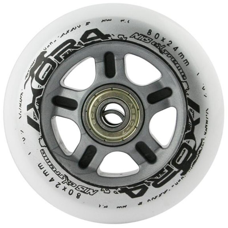 Kółka do rolek NILS EXTREME 16-32-011 PU 80x24 82A (4 sztuki) Biały