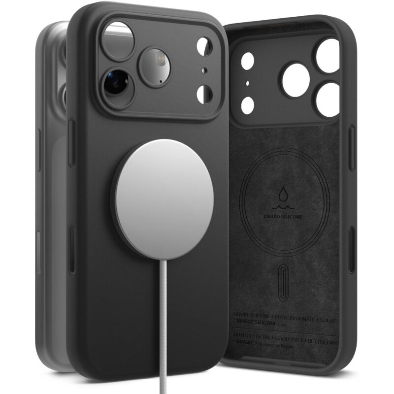Etui RINGKE Silicone Magnetic MagSafe do Apple iPhone 18 Pro Czarny