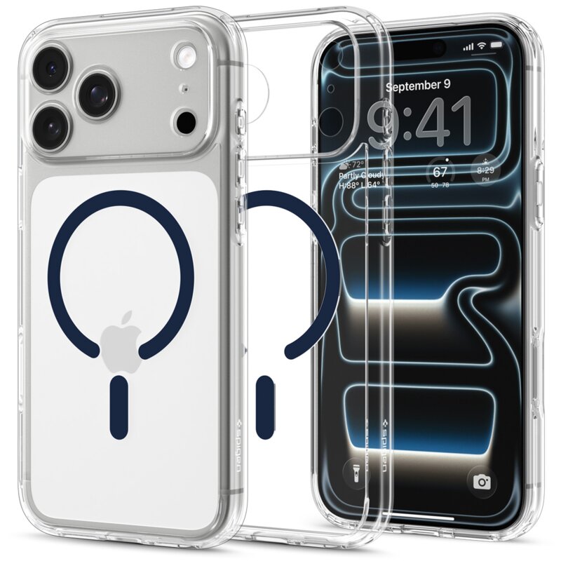 Etui SPIGEN Ultra Hybrid MagSafe do Apple iPhone 17 Pro/18 Pro Przezroczysto-niebieski