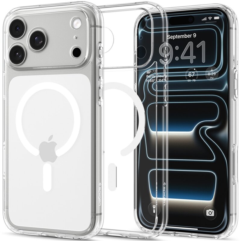Spigen Ultra Hybrid Magsafe do iPhone 18 Pro / 17 Pro Przezroczysty Biały