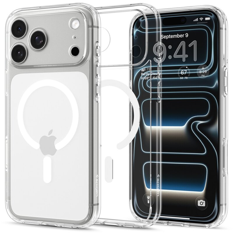 Spigen Ultra Hybrid Magsafe do iPhone 18 Pro / 17 Pro Przezroczysty Biały
