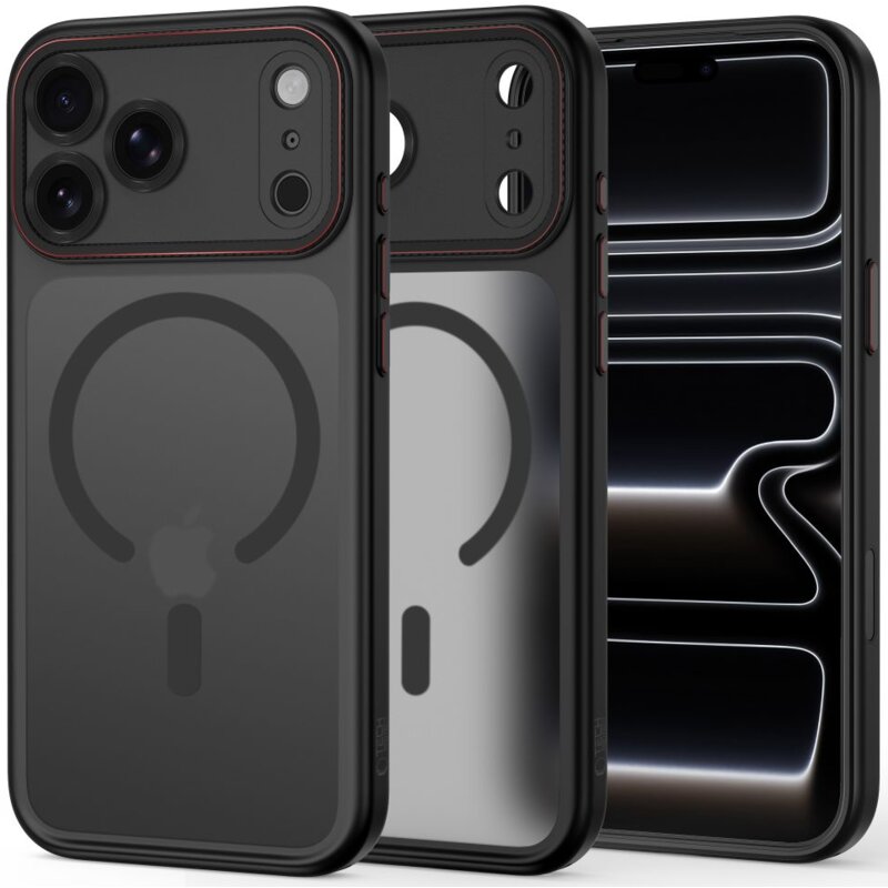Tech-Protect Flexair Hybrid CC MagSafe do iPhone 18 Pro / 17 Pro Czarno-Czerwony