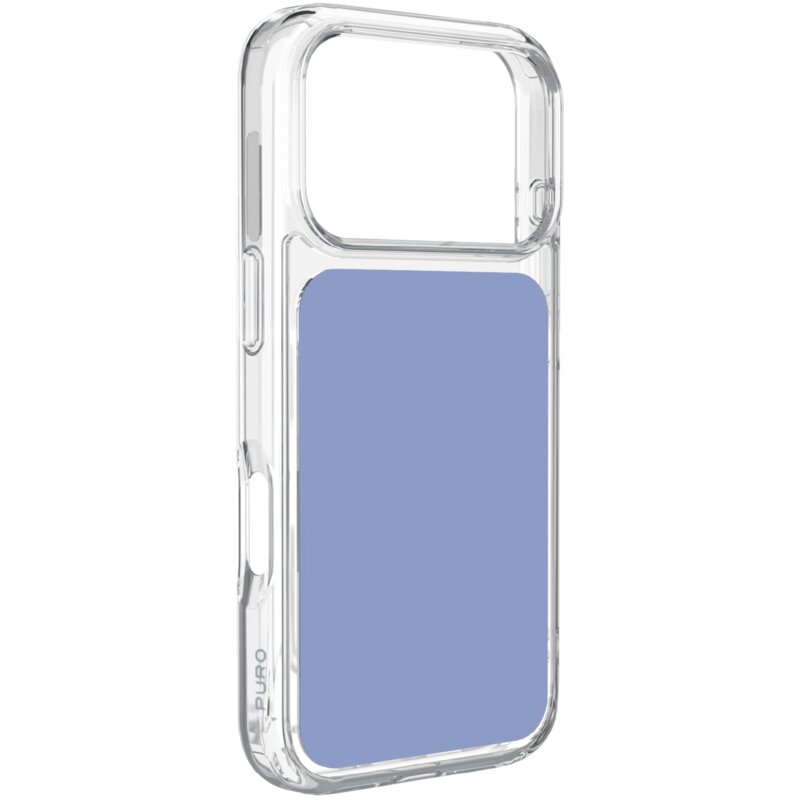 Etui PURO Plate Mag MagSafe do Apple iPhone 18 Pro Przezroczysto-niebieski