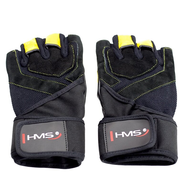 Rękawice fitness HMS RST01 (rozmiar S) Czarno-żółty