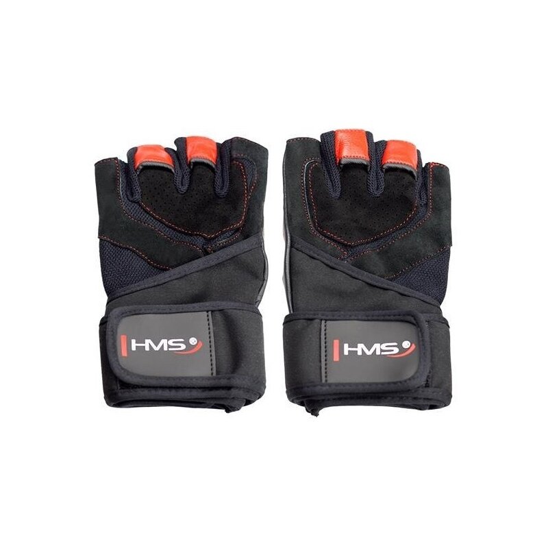 Rękawice fitness HMS RST01 (rozmiar S) Czarno-czerwony